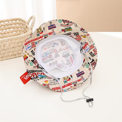 Cartoon Car Print Children's Breathable Sunshade Mesh Hat