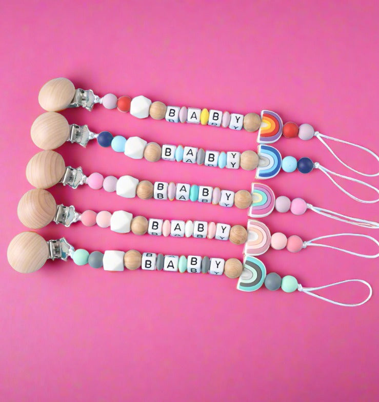 Beech Silicone Pacifier clip Baby Teether Toy Anti-lost Chain