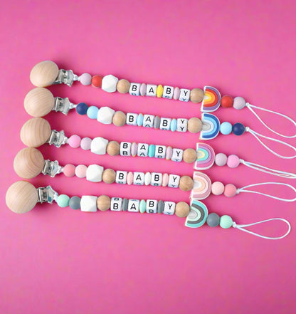 Beech Silicone Pacifier clip Baby Teether Toy Anti-lost Chain
