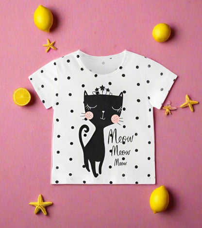 Girls' Short Sleeved Cotton T-shirt