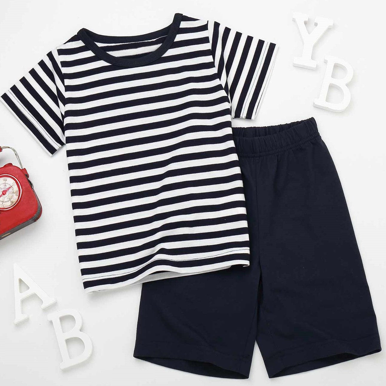 Children's suit T-shirt shorts two piece set