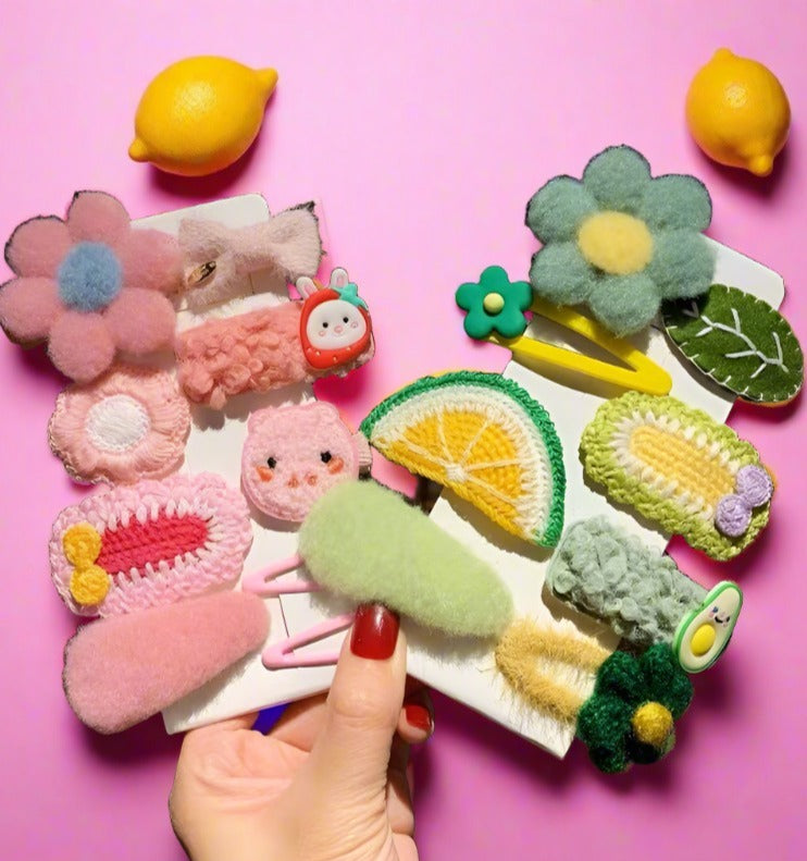 Plush Children Cartoon Hairpin