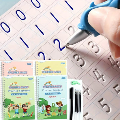 4 Books+1 Pen+5 Refills +1 Pen Holder Children's Copybook