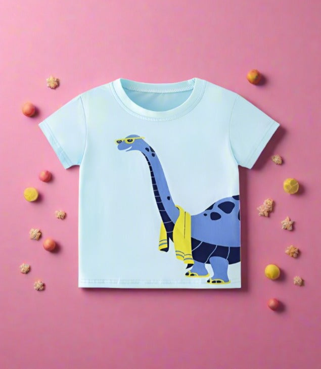 Boys' round neck cotton T-shirt