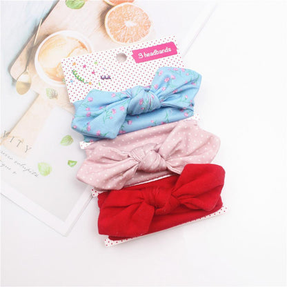 Baby Hair Band Three-piece Printed Headband Children's Bow