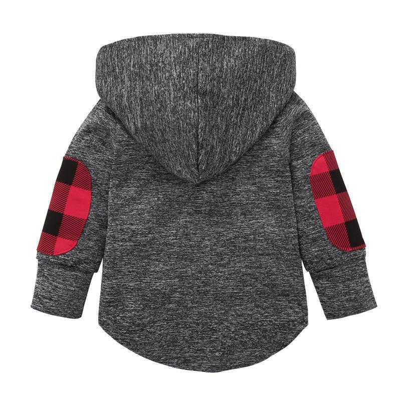 Kids Top Plaid Colorblock Hoodie