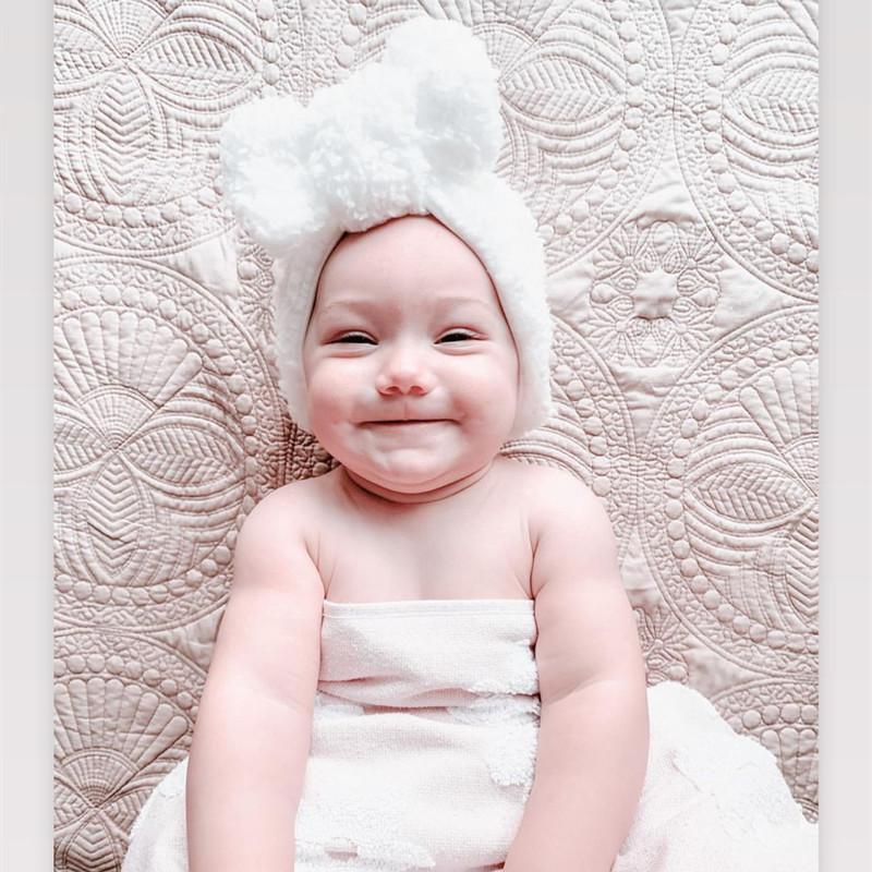 Children's Big Bow Winter Warm Baby Hat