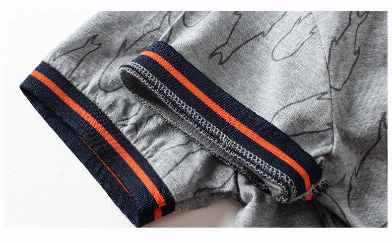 V-neck T-shirt open chest shirt boys' short sleeve