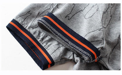V-neck T-shirt open chest shirt boys' short sleeve