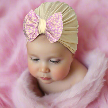 Cute Printed Bow Hat Children's Comfortable Warm Baby Hats