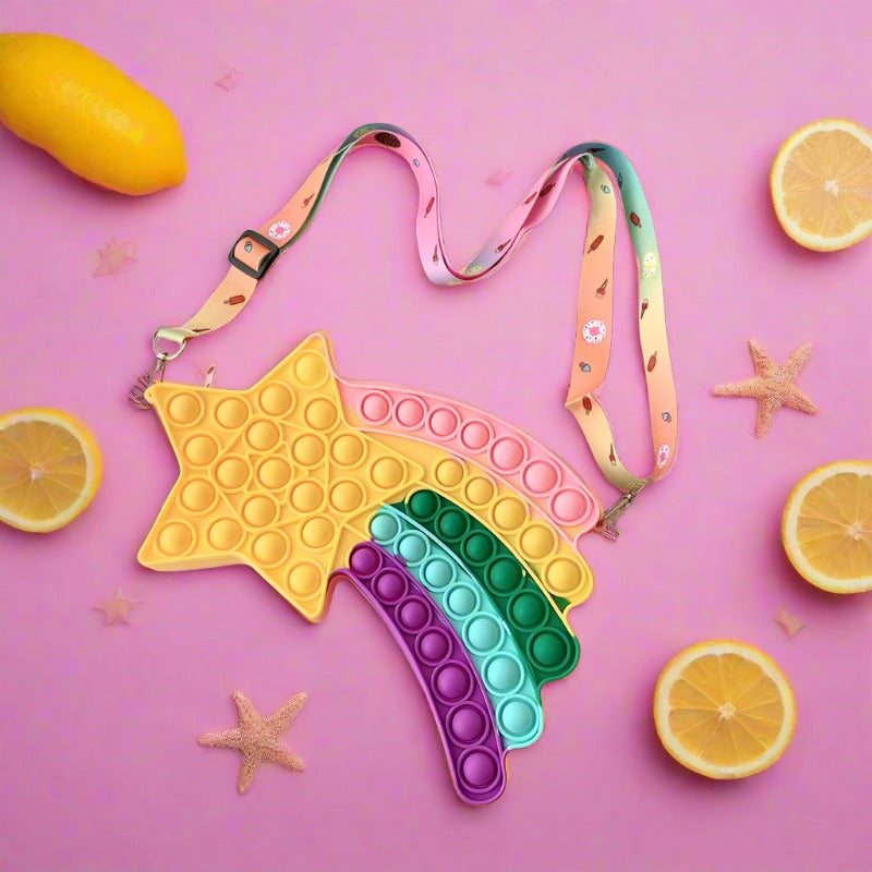 Children's Toy Bag Rainbow Star Diagonal Coin Purse
