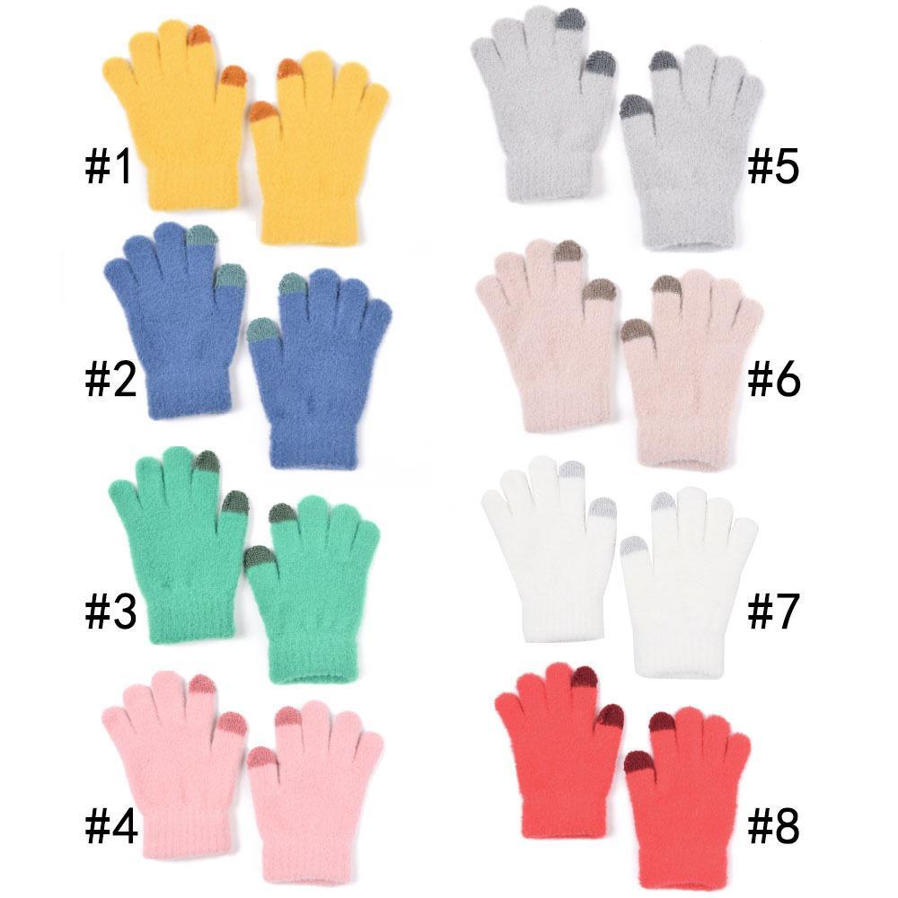 Warm Children's Knitted Gloves Touch Screen Plush Gloves