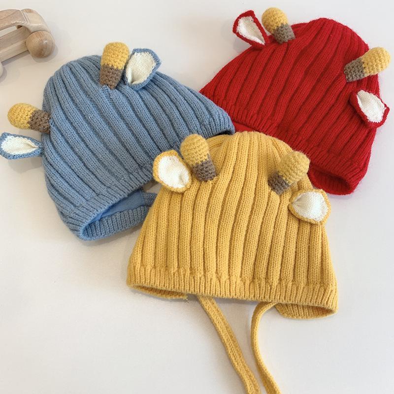 Children's Wool Ear Protection Hat Bee Knitted Hat
