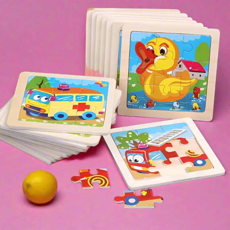 Children's Wooden Cartoon Animal Puzzle Toy