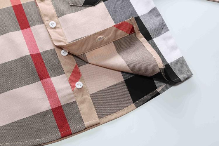 Children's Lapel Long Sleeve Plaid Shirt