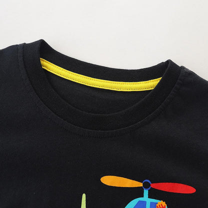 Boys' short sleeve T-shirt cartoon round neck printed children