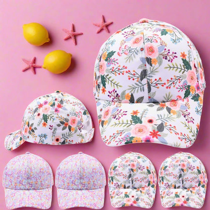 Children's Floral Pattern Baseball Cap