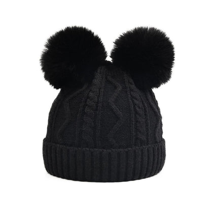 Children's Removable Wool Ball Warm Wool Knitted Cap