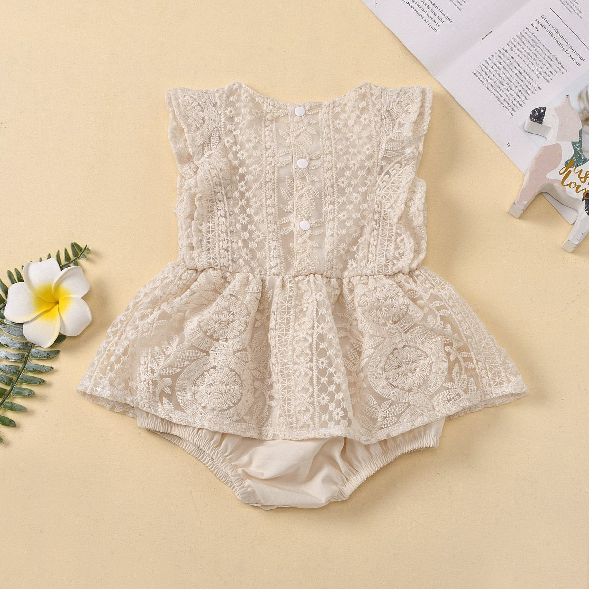 Sleeveless skirt creeper lace round neck Jumpsuit