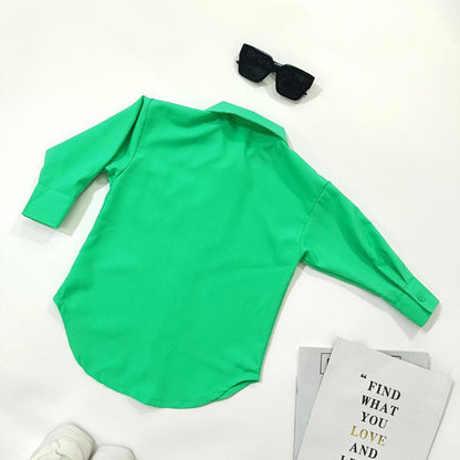Girls' Casual Loose Shirt Long Sleeve Petticoat