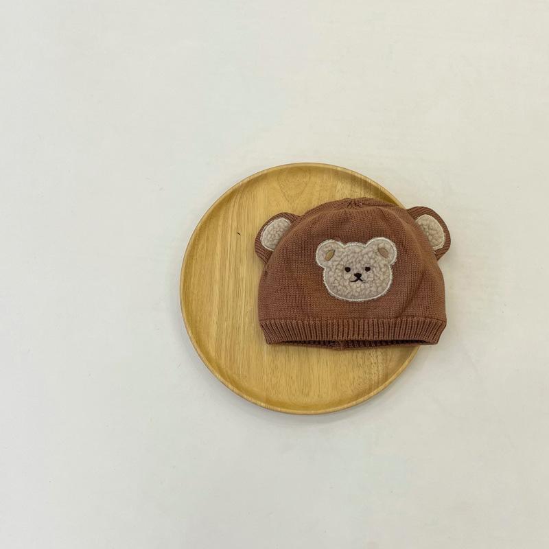 Baby Bear Boy Knitted Hat Plus Cotton Wool Hat