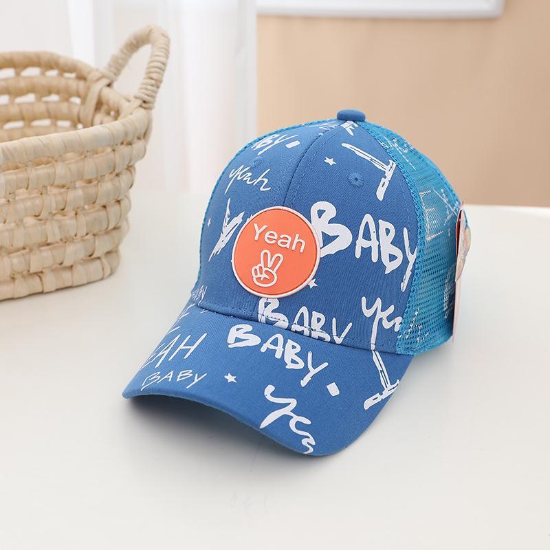 Children Graffiti Print Kids Sunshade Mesh Cap
