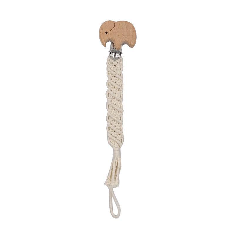 Beech Hand-woven Rope Pacifier Clip Anti-drop Chain