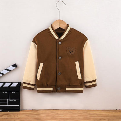 Boy's Jacket Bear Baseball Suit