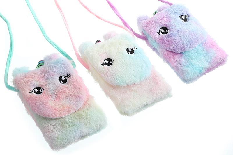 Cartoon Plush Shoulder Bag Children Unicorn Plush Coin Purse