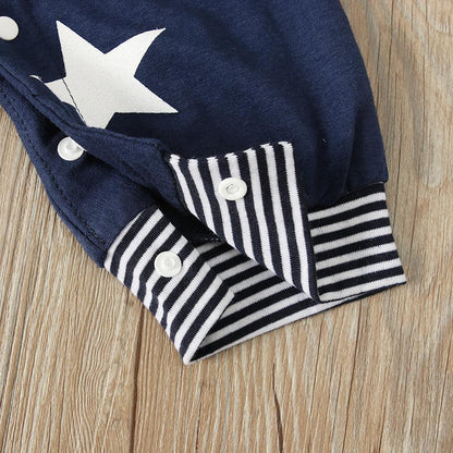 Top Striped Tee Strap Pants Children's Suit