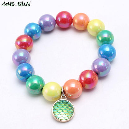 Rainbow Beaded Bracelet for Children
