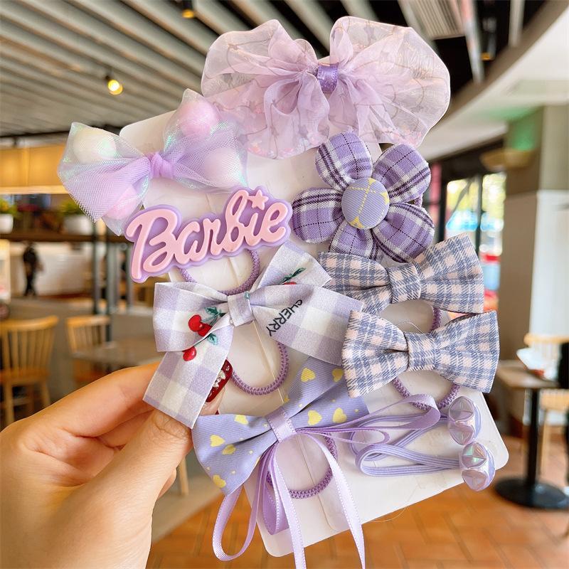 10pcs/set Kid's Rubber Band High Elastic Bow Flower Hair Tie