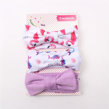 Baby Hair Band Three-piece Printed Headband Children's Bow