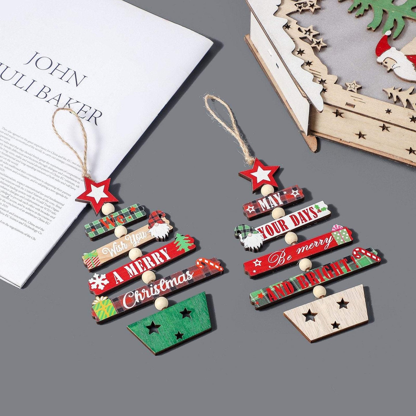 Christmas Wooden Decorative Pendant Christmas Tree Ornaments