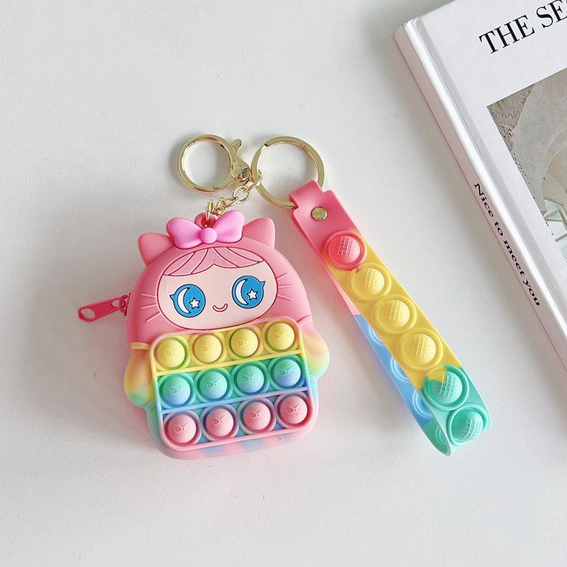 Cartoon Silicone Mini Bag Rabbit Pendant Keychain