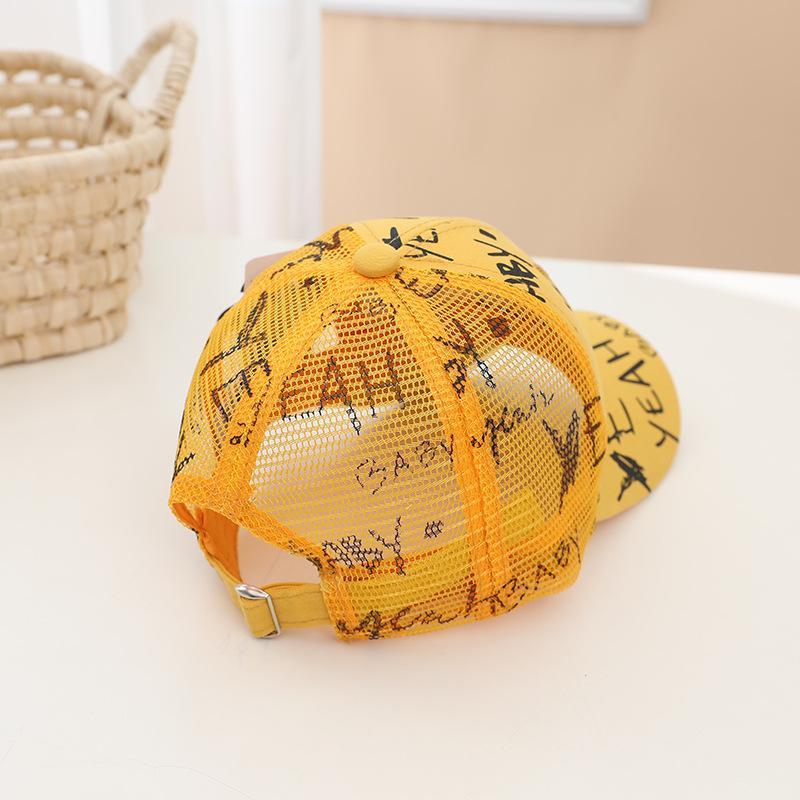 Children Graffiti Print Kids Sunshade Mesh Cap