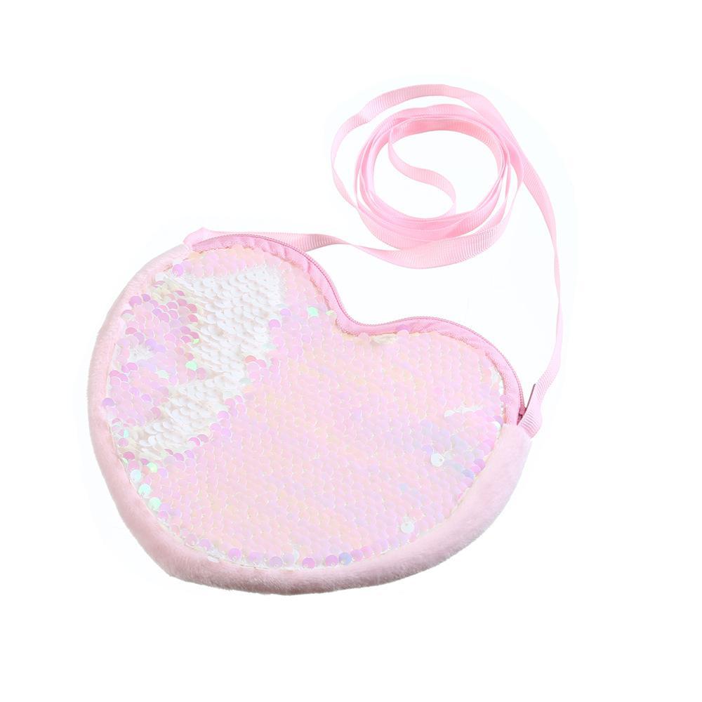 Girl's One-Shoulder Crossbody Bag Heart-Shaped Coin Wallet