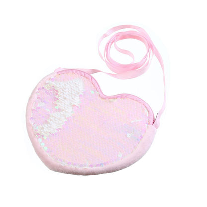 Girl's One-Shoulder Crossbody Bag Heart-Shaped Coin Wallet