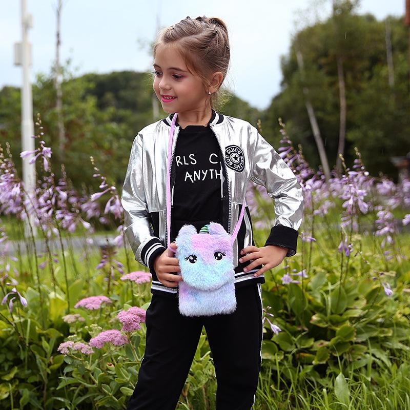 Cartoon Plush Shoulder Bag Children Unicorn Plush Coin Purse