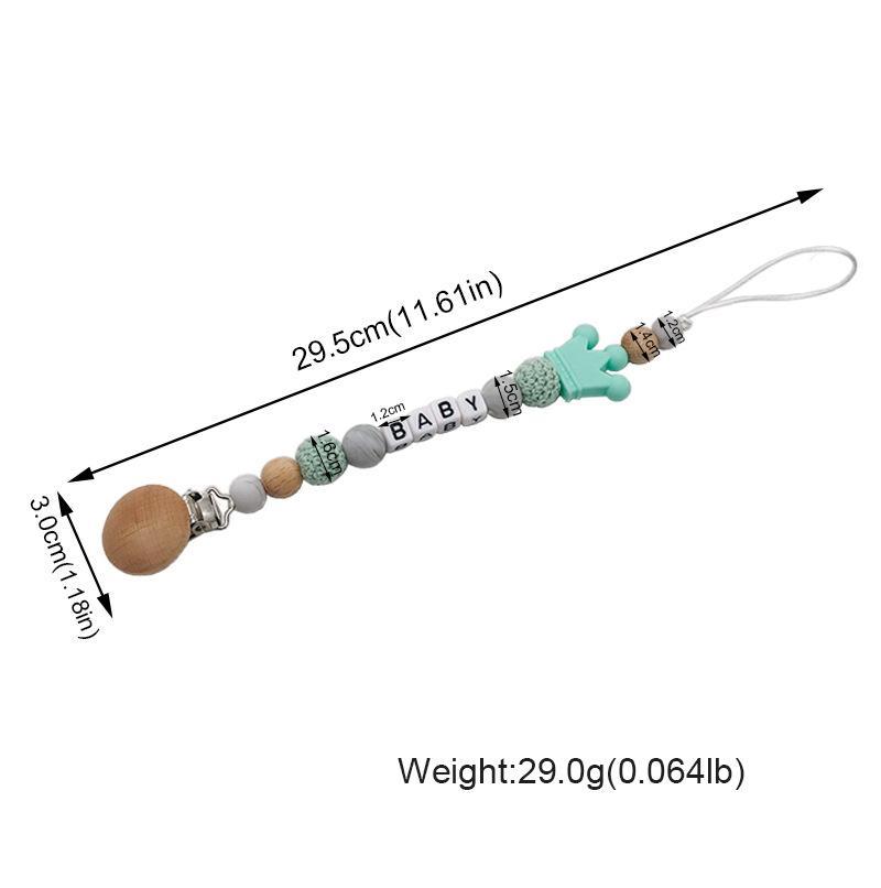 Silicone Crown Pacifier Clip Baby Teether Toy Anti-drop Chain