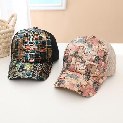 Summer Colorful Sequin Stitching Children's Mesh Cap