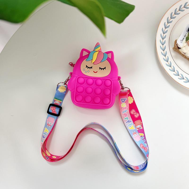 Children's Coin Purse Pink Bow Doll Press Toy