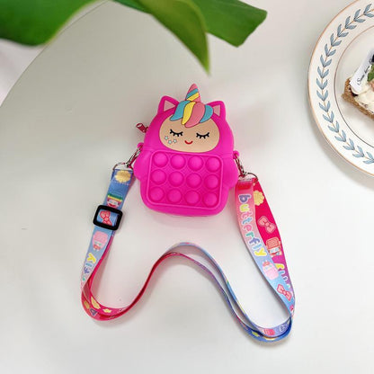 Children's Coin Purse Pink Bow Doll Press Toy