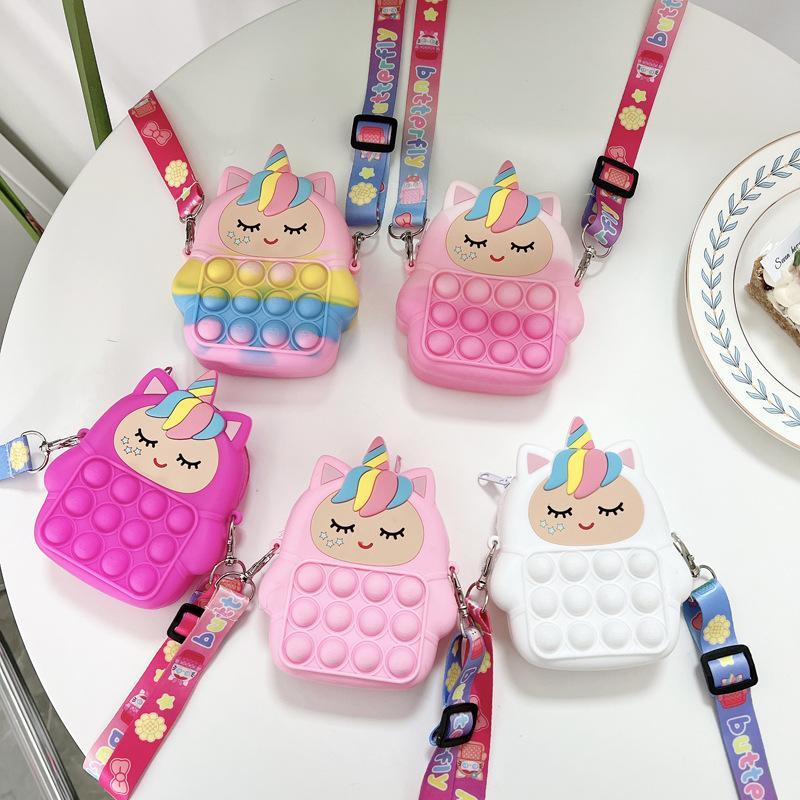 Children's Coin Purse Pink Bow Doll Press Toy