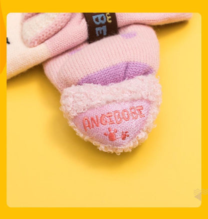 Cartoon Children's Warm Knit Hat Scarf