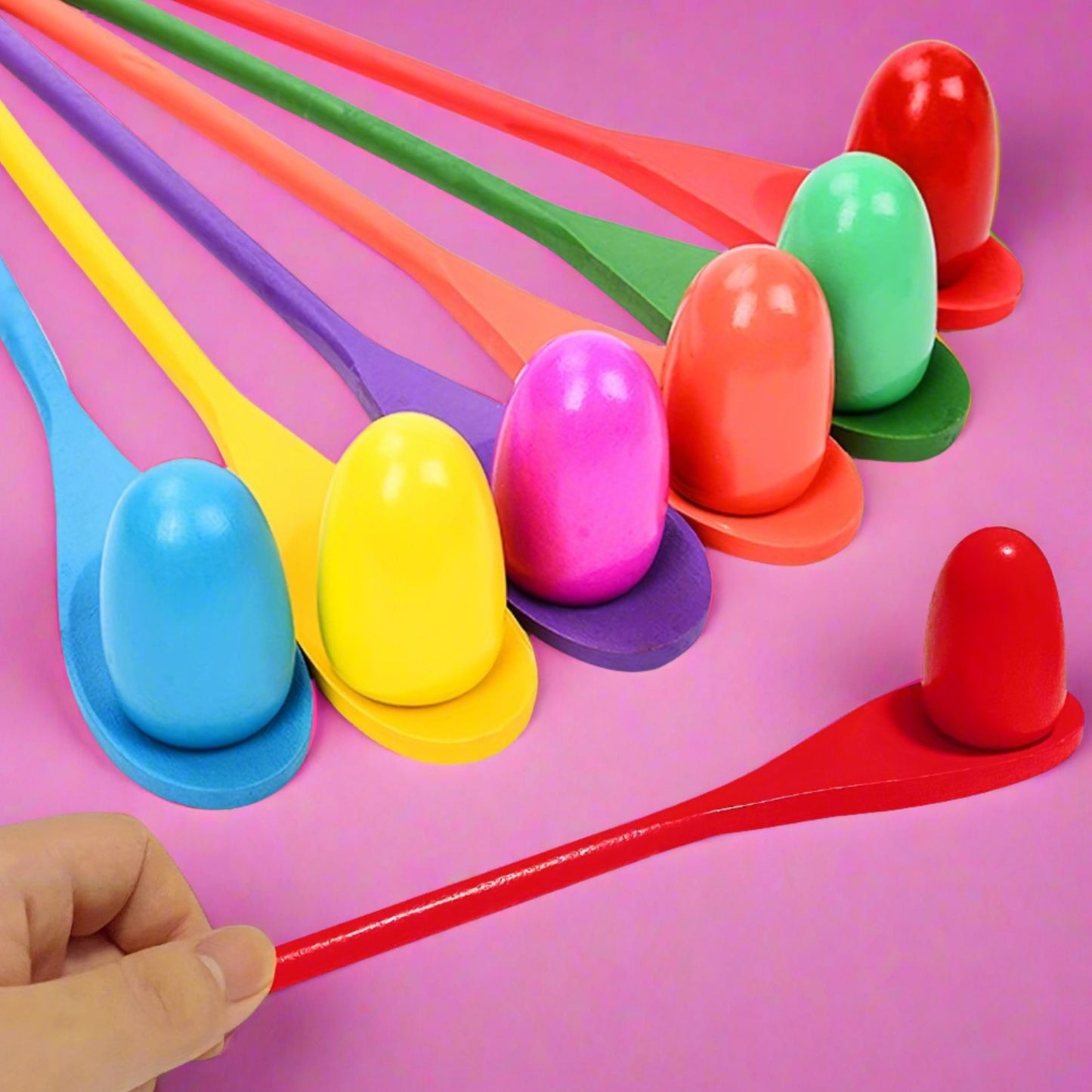 Egg Spoon Race Game Sets Wooden Egg Balance Game Relay