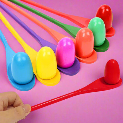 Egg Spoon Race Game Sets Wooden Egg Balance Game Relay