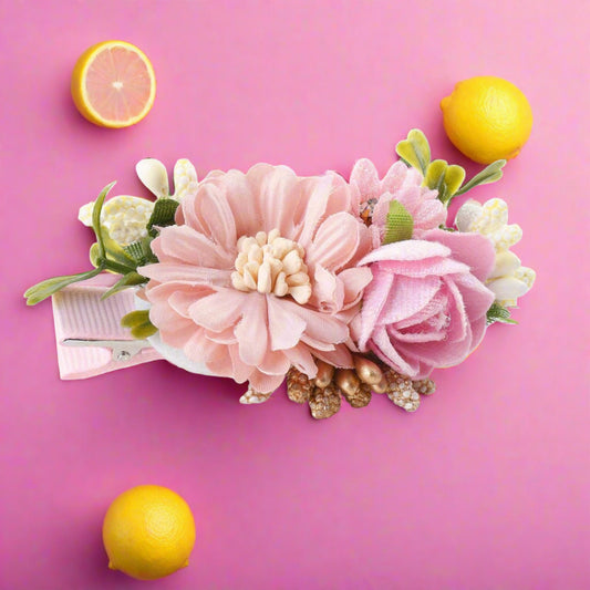 Pink Simulation Headflower Hair Accessories