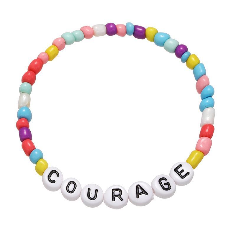Hand-made Letter Encouraging Word Children's Bead Bracelet