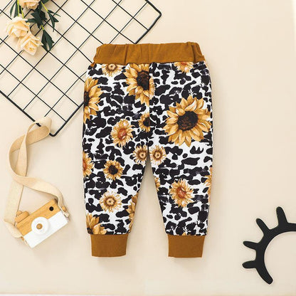 Children's Clothing Letter Long Sleeve Ha Clothes Pants Set Two-piece Set